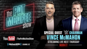 Vince McMahon advertisement for Pat McAfee podcast.